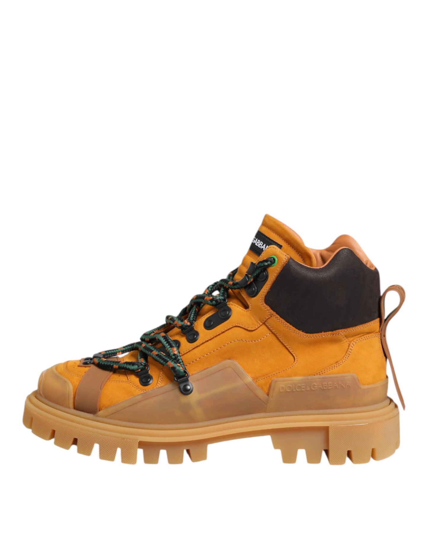 Dolce & Gabbana Orange Lace Up Trekking Ankle Boots