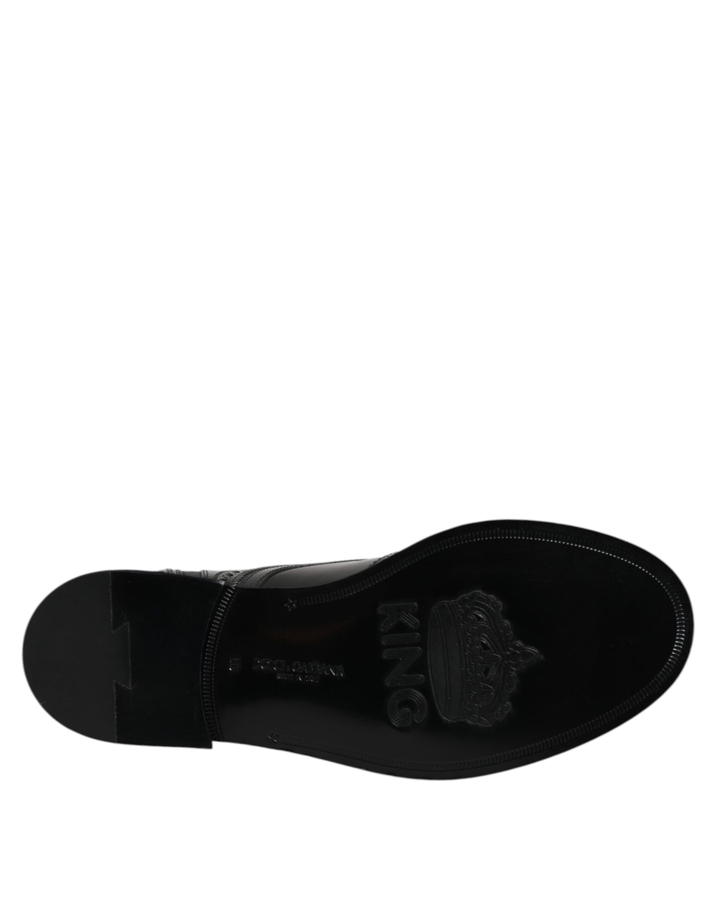 Dolce & Gabbana Black Leather Lace Up Mid Calf Boots