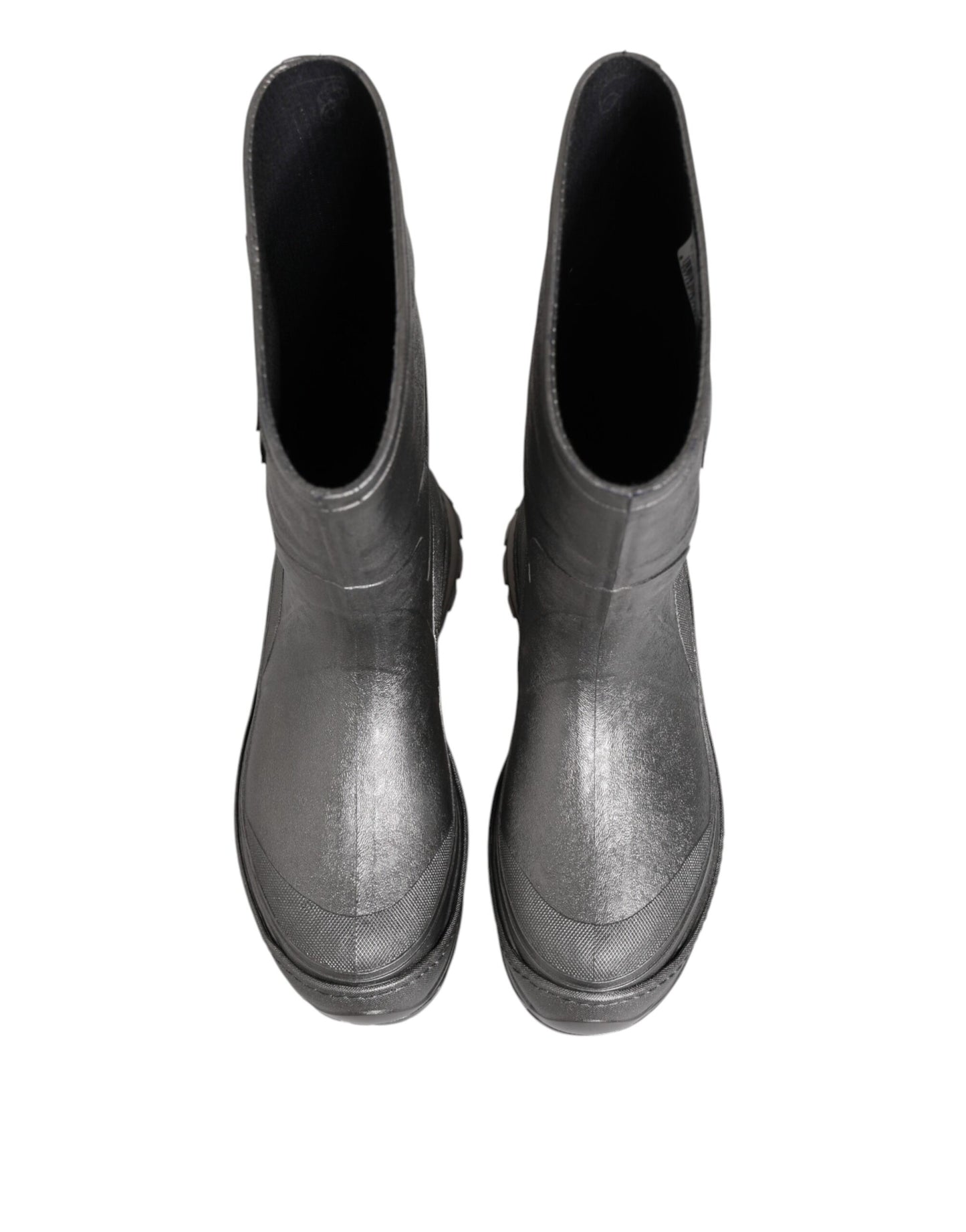 Dolce & Gabbana Metallic Silver Pull On Rain Boots