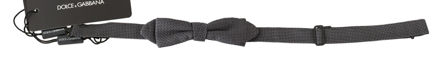 - Elegant Gray Silk Bow Tie