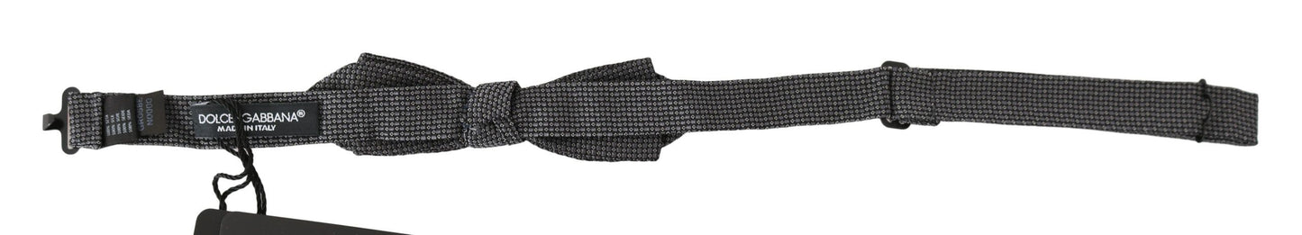 - Elegant Gray Silk Bow Tie