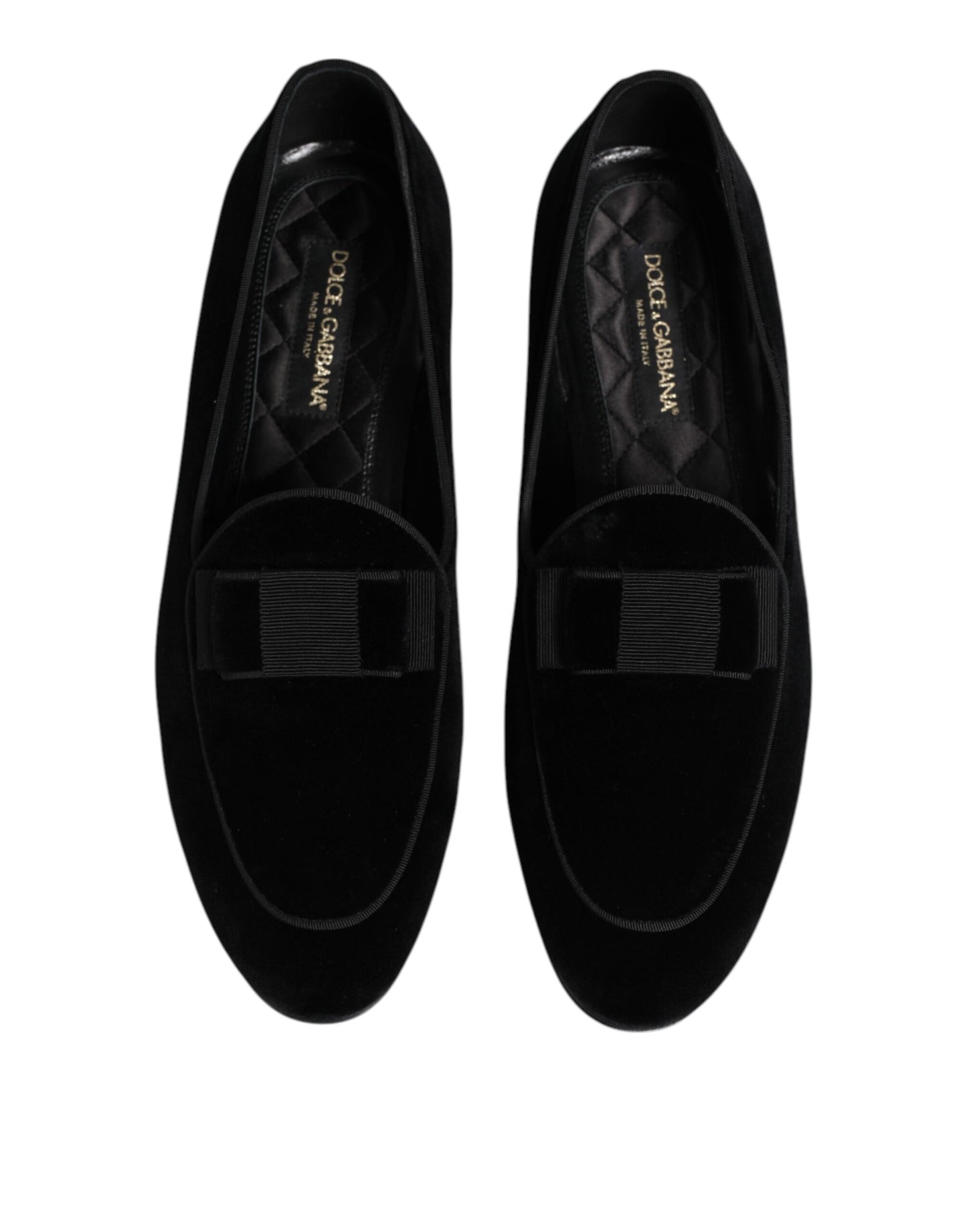 Dolce & Gabbana Black Velvet Loafers - Formal Men's Dress Shoes