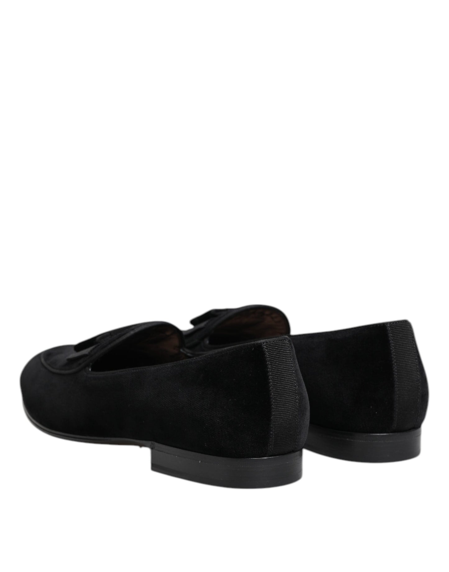 Dolce & Gabbana Black Velvet Loafers - Formal Men's Dress Shoes