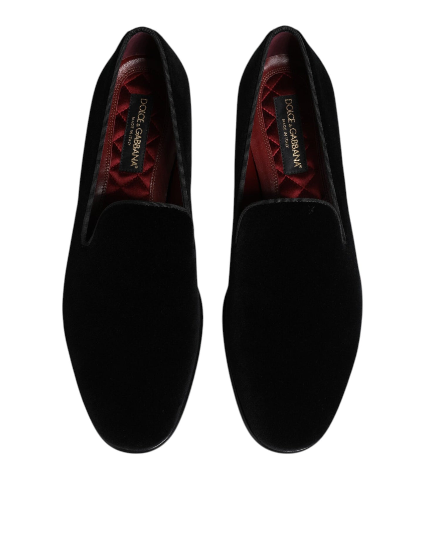 Dolce & Gabbana Black Velvet Slip On Loafers for Men