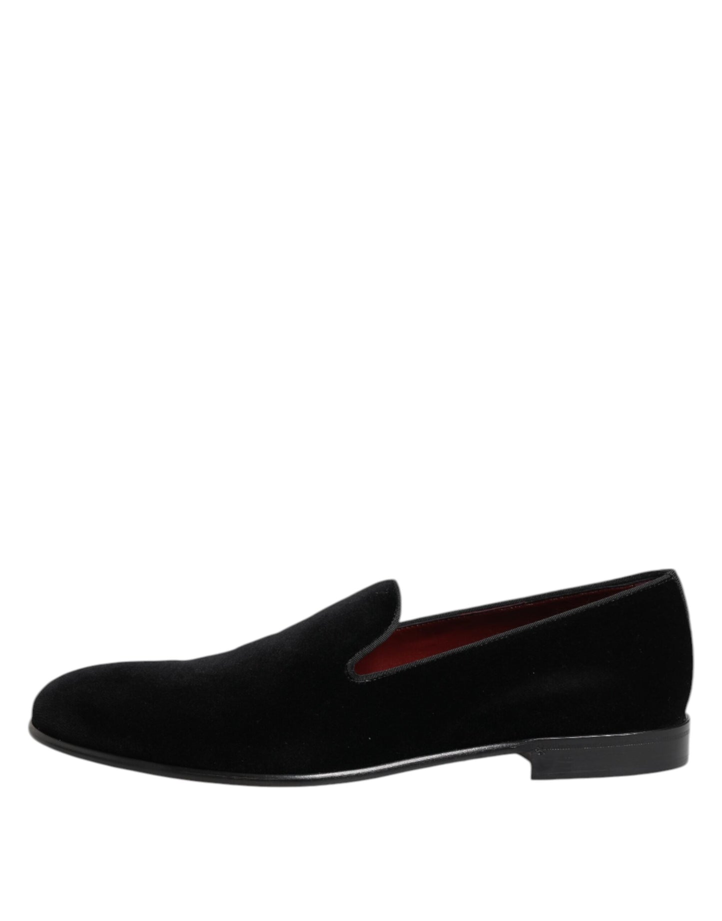 Dolce & Gabbana Black Velvet Slip On Loafers for Men