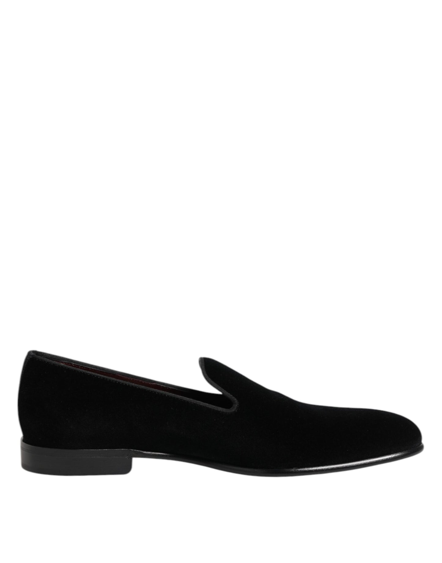 Dolce & Gabbana Black Velvet Slip On Loafers for Men