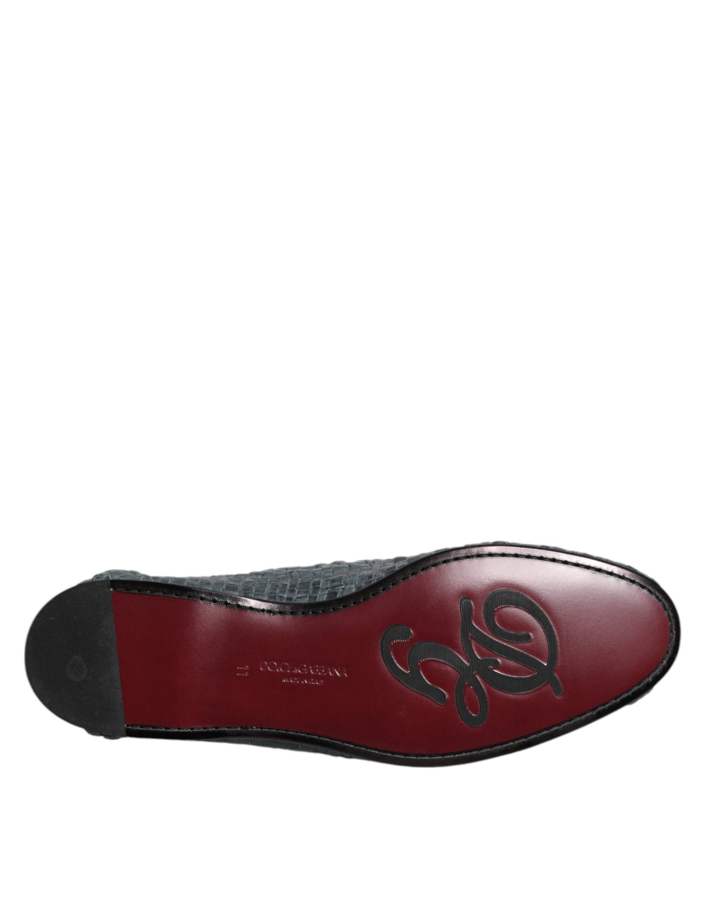 Dolce & Gabbana Blue Woven Raffia Slip-On Loafers