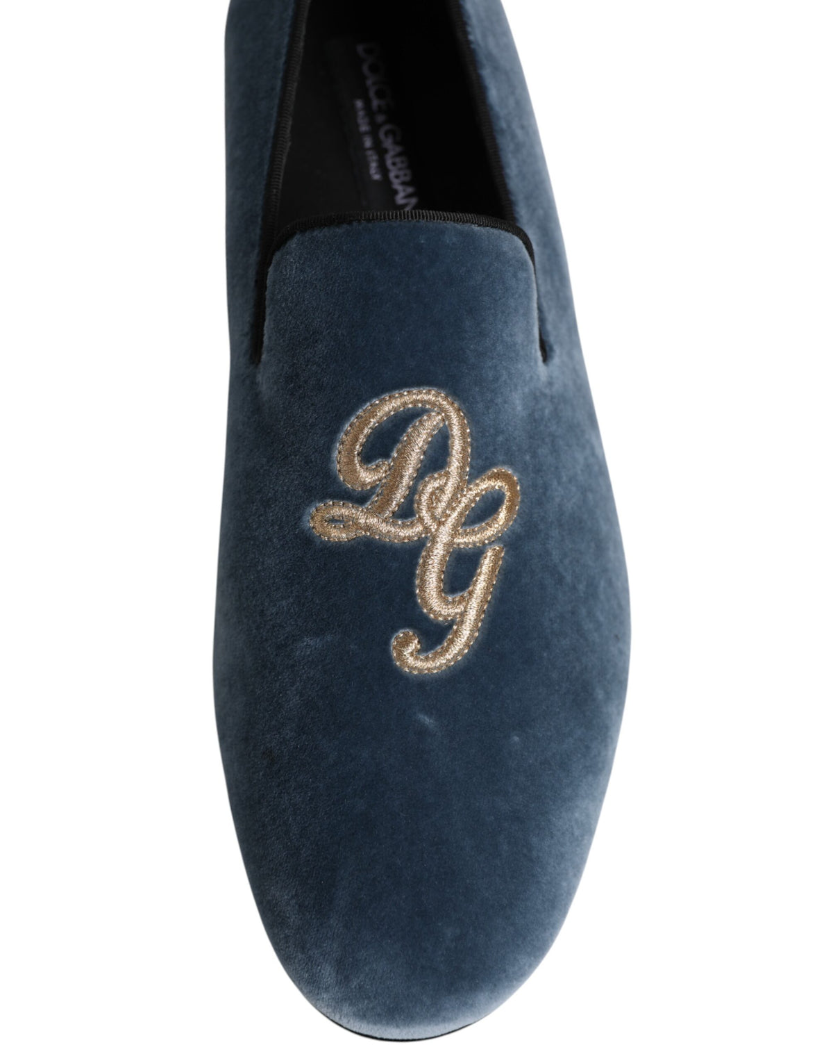 Dolce & Gabbana Blue Velvet DG Logo Loafers - Elevate Your Formal Wear