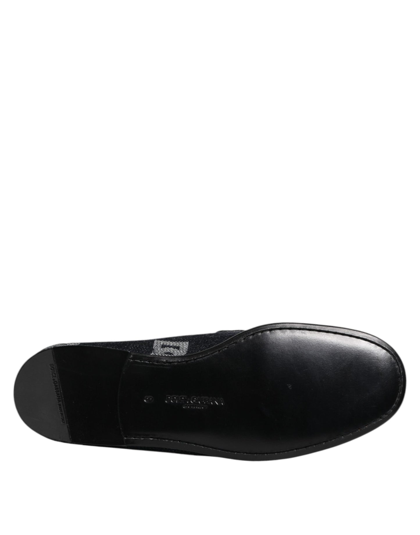 Dolce & Gabbana Blue Logo Cotton Loafers - Exquisite Formal Dress Shoes