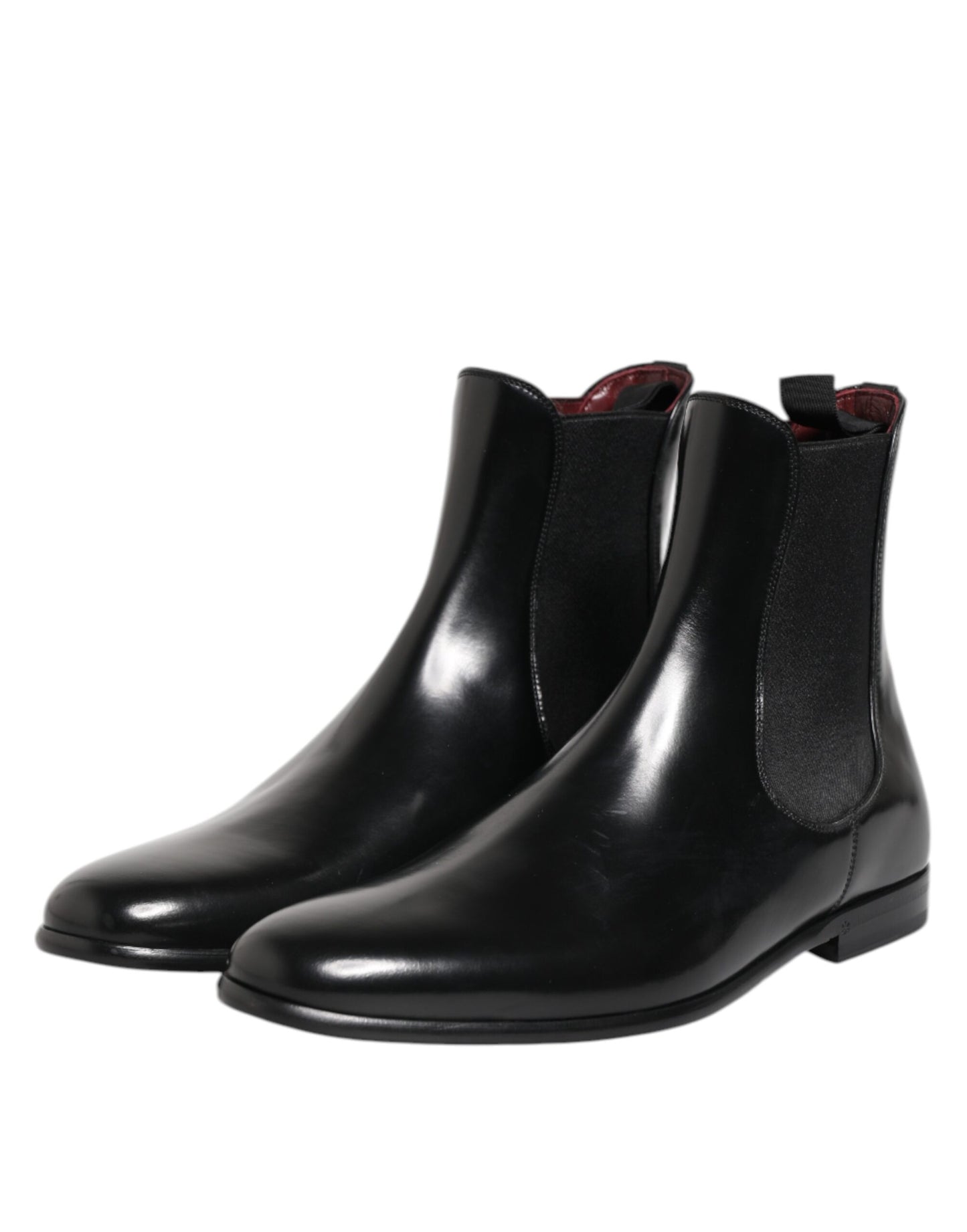 Dolce & Gabbana Black Chelsea Slip-On Mid Calf Boots