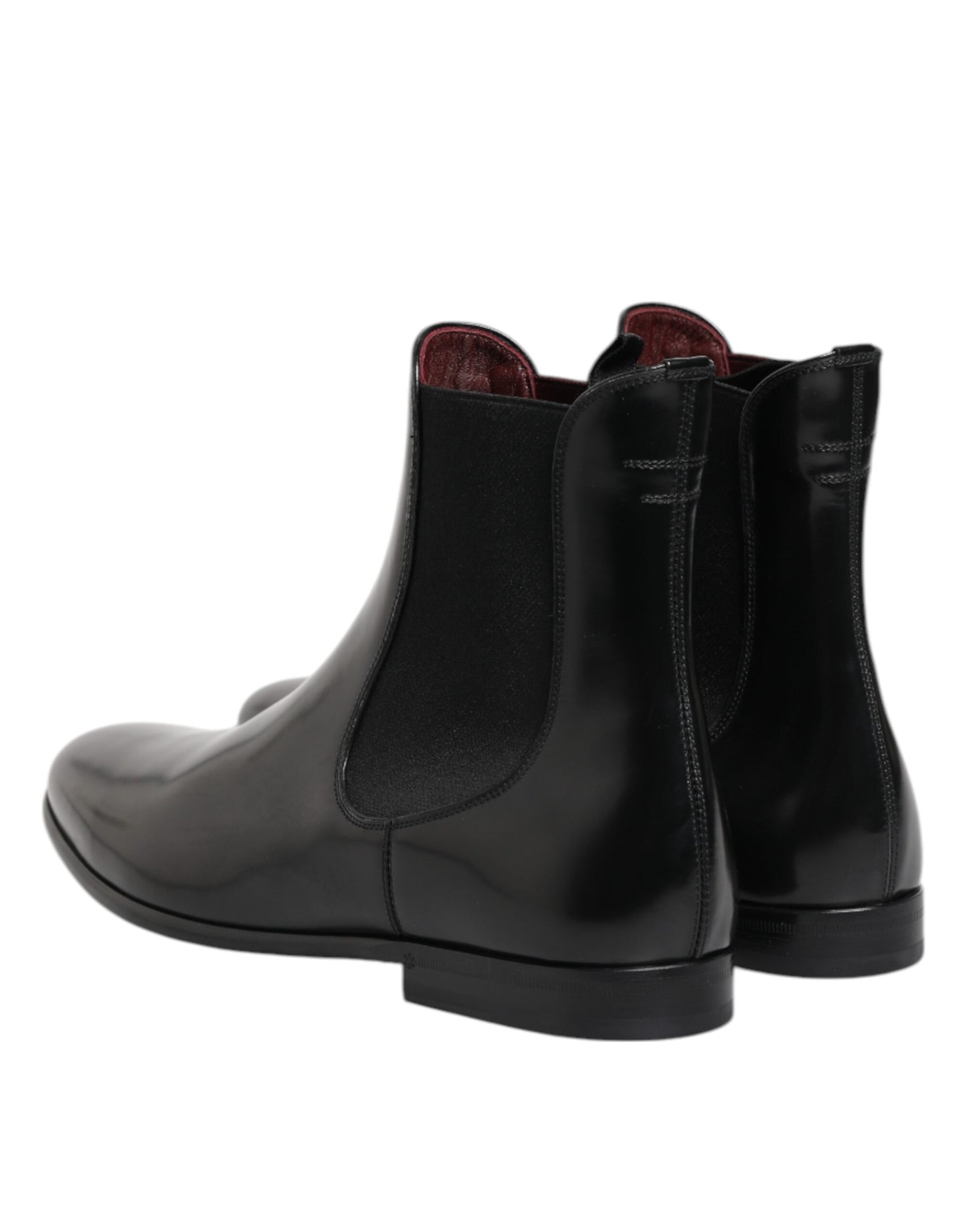 Dolce & Gabbana Black Chelsea Slip-On Mid Calf Boots