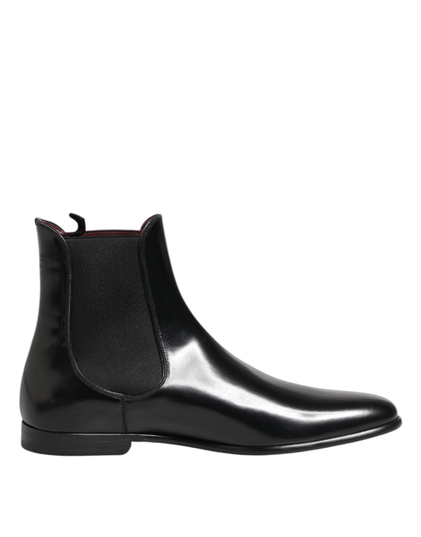 Dolce & Gabbana Black Chelsea Slip-On Mid Calf Boots