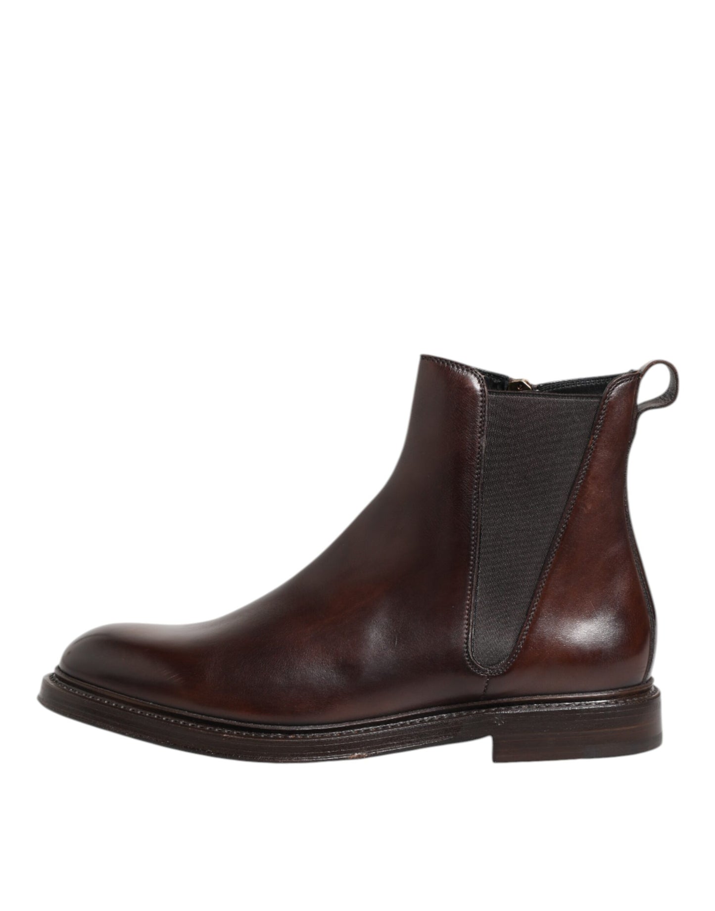 Dolce & Gabbana Brown Chelsea Leather Mid Calf Boots