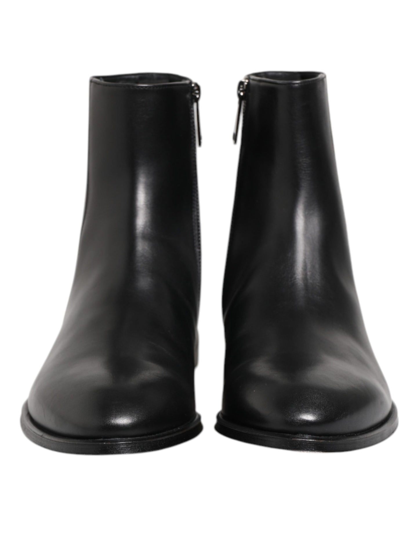 Dolce & Gabbana Black Leather Mid Calf Boots for Men