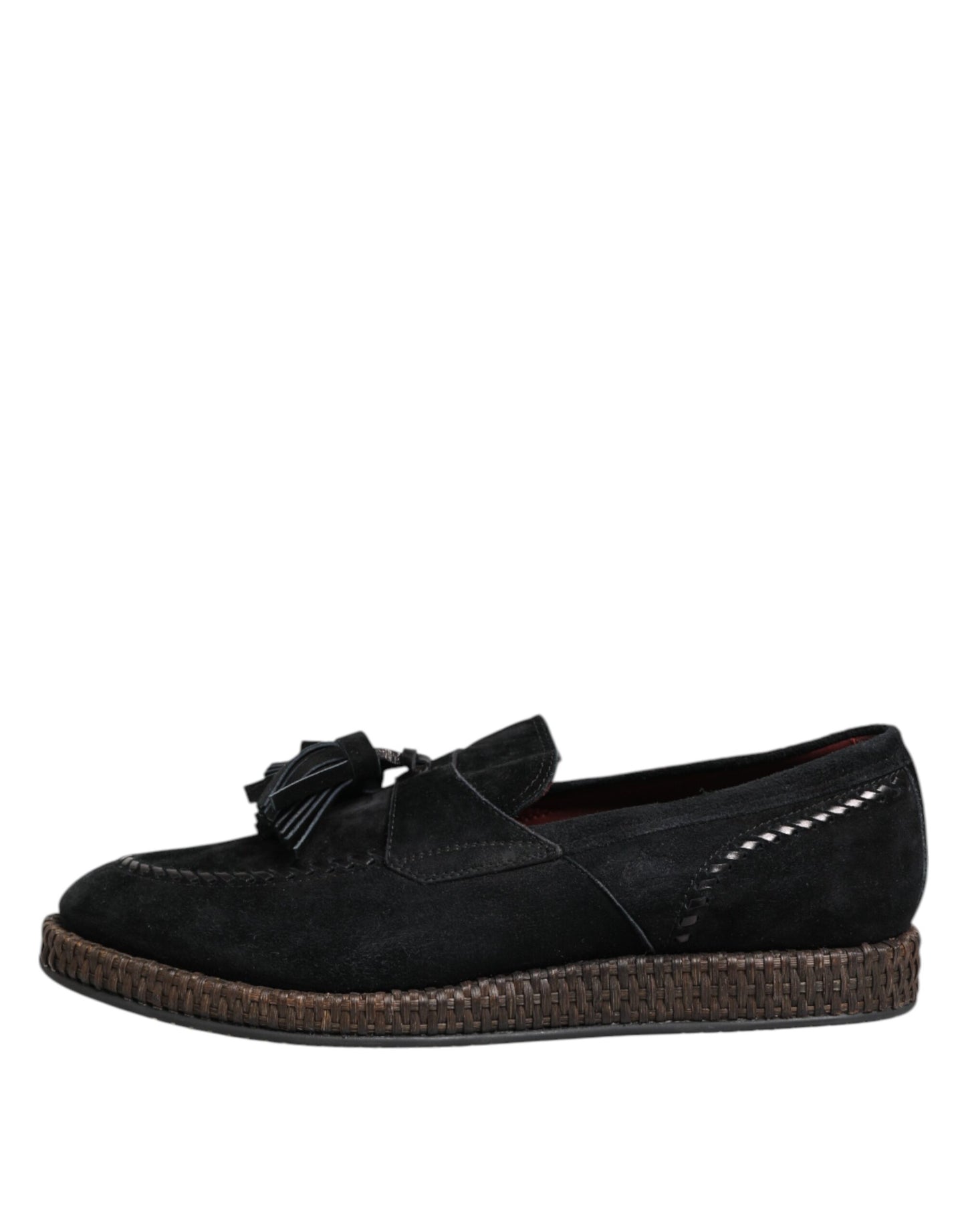 Dolce & Gabbana Black Suede Tassel Embellished Loafers