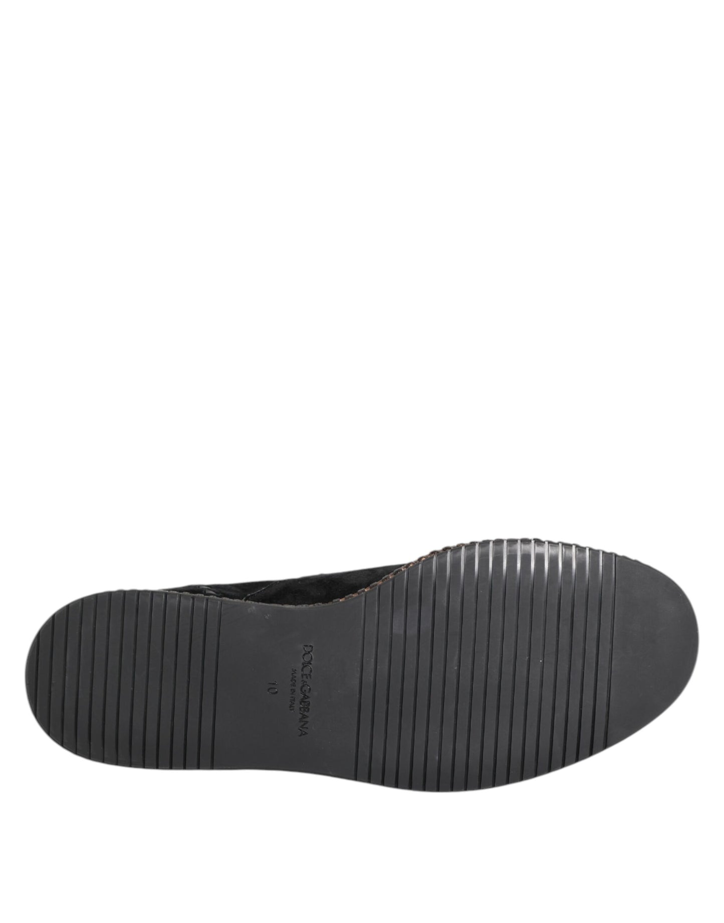 Dolce & Gabbana Black Suede Tassel Embellished Loafers