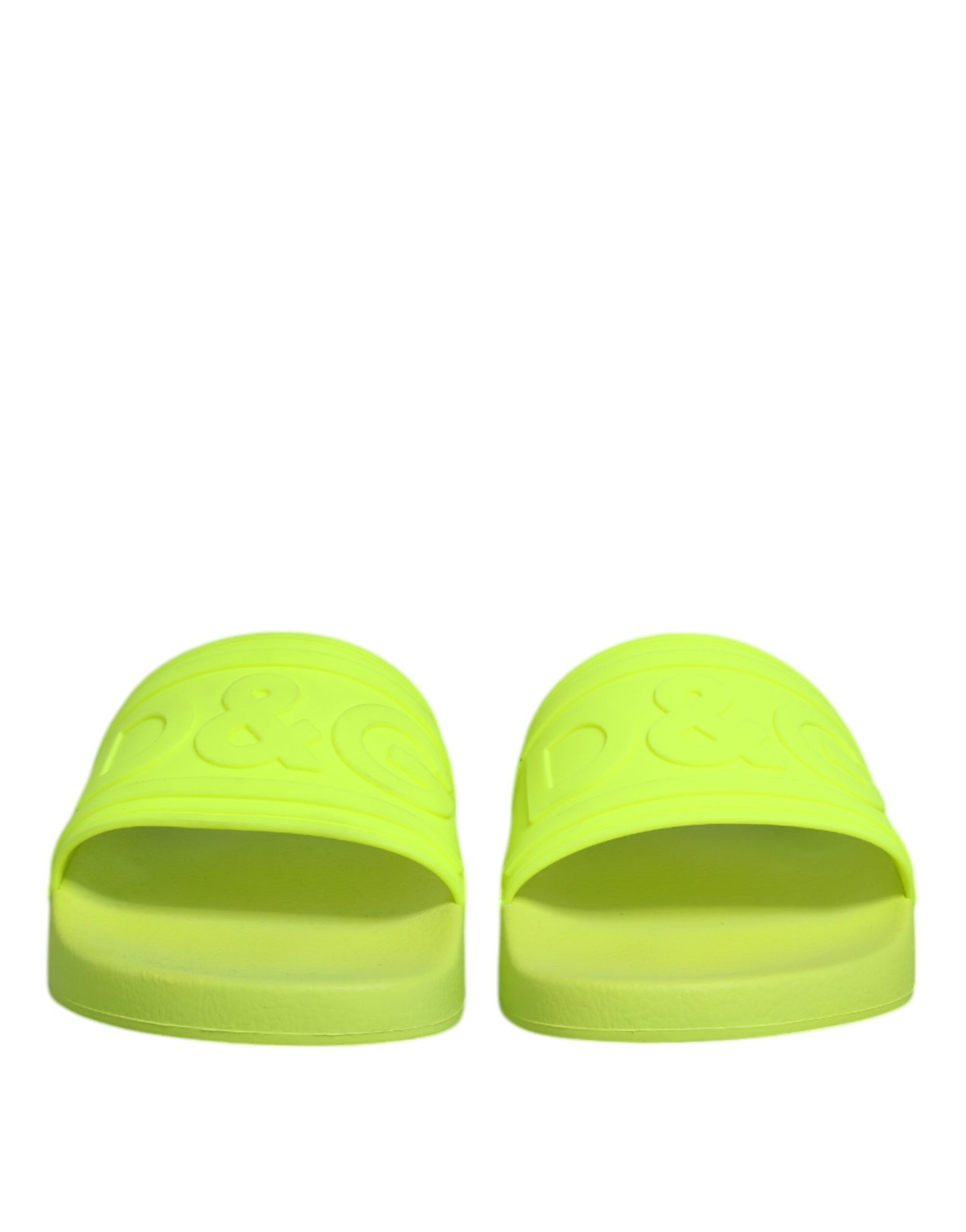 Dolce & Gabbana Neon Green Rubber Slides Sandals