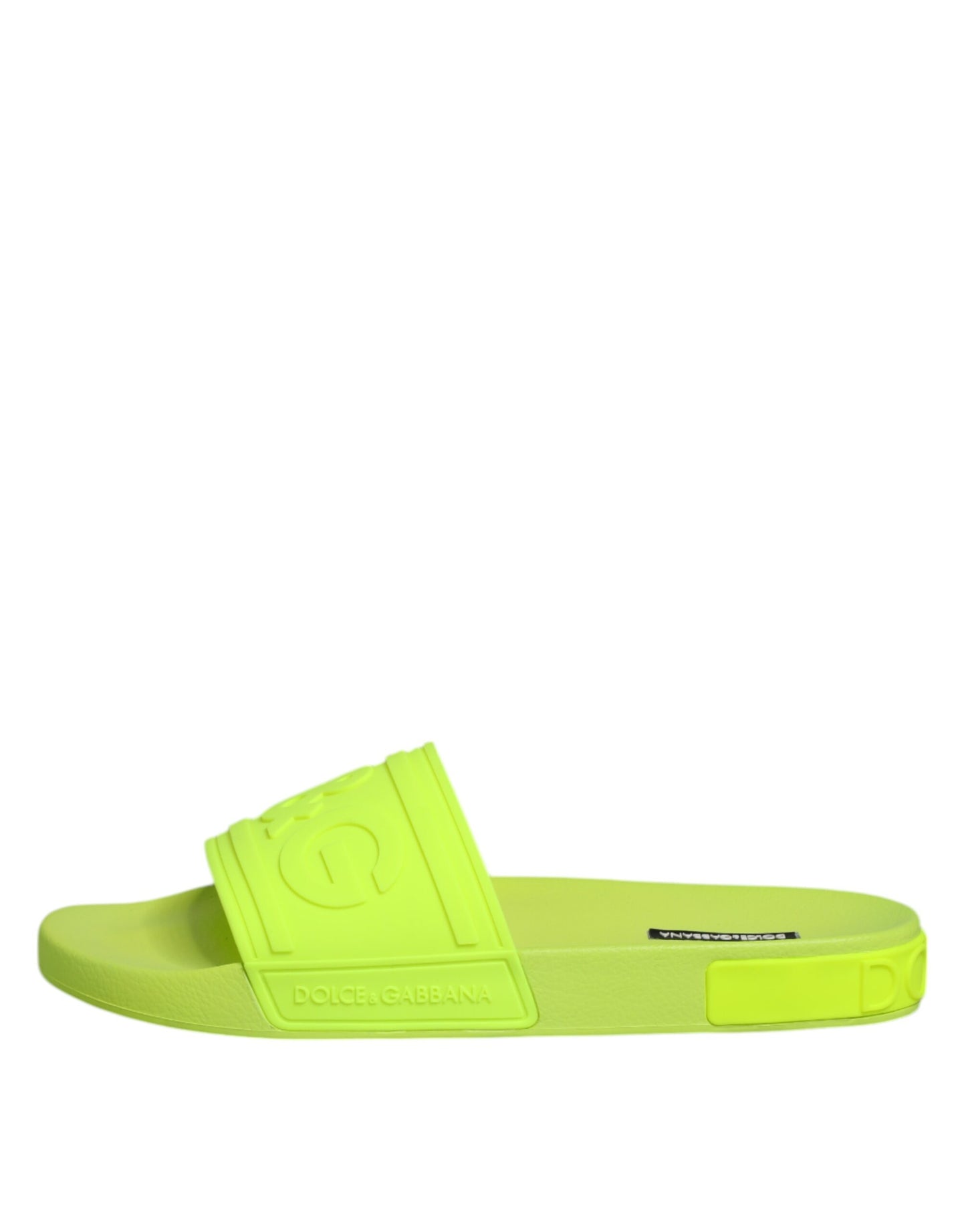 Dolce & Gabbana Neon Green Rubber Slides Sandals