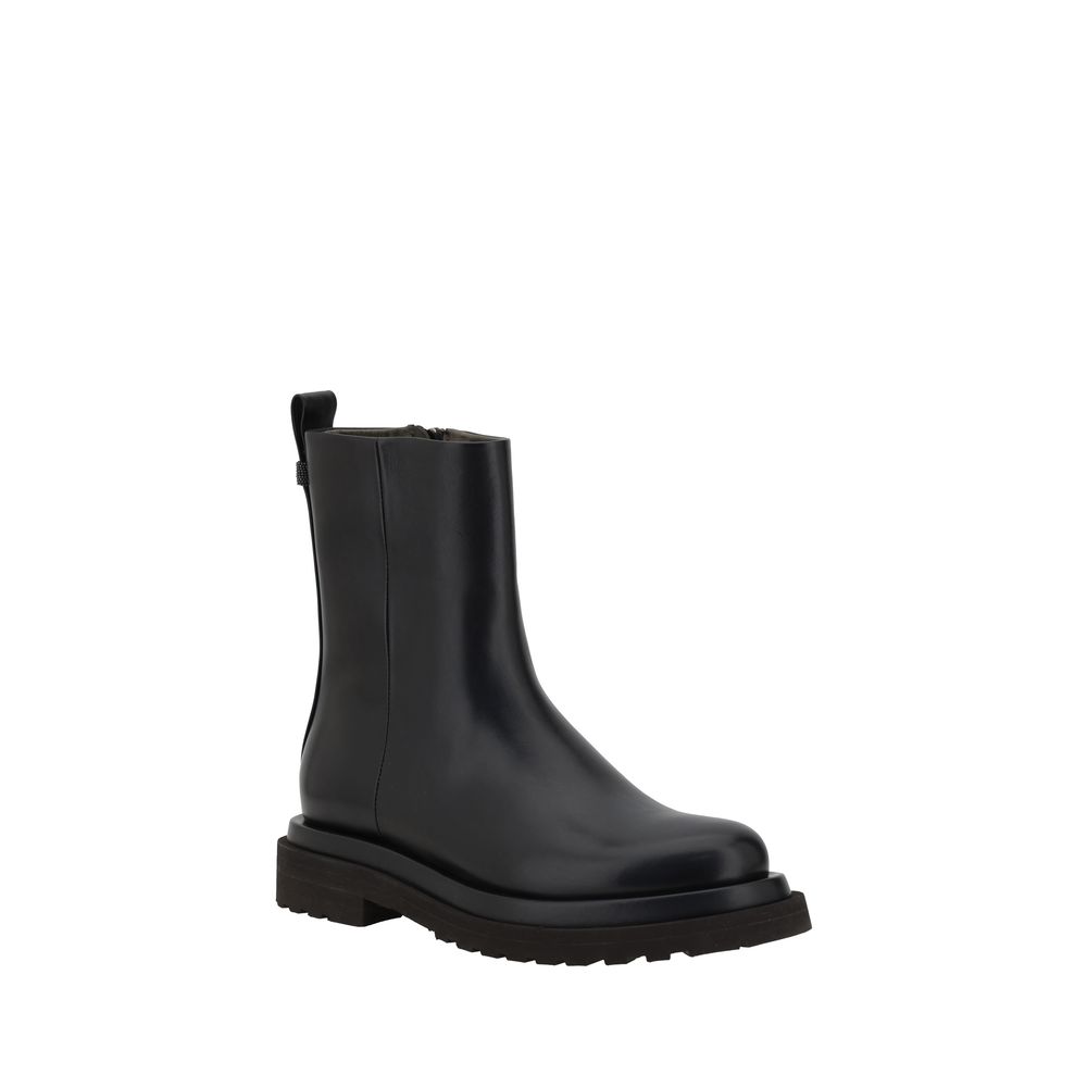 Brunello Cucinelli Leather Ankle Boots - Timeless Elegance and Comfort
