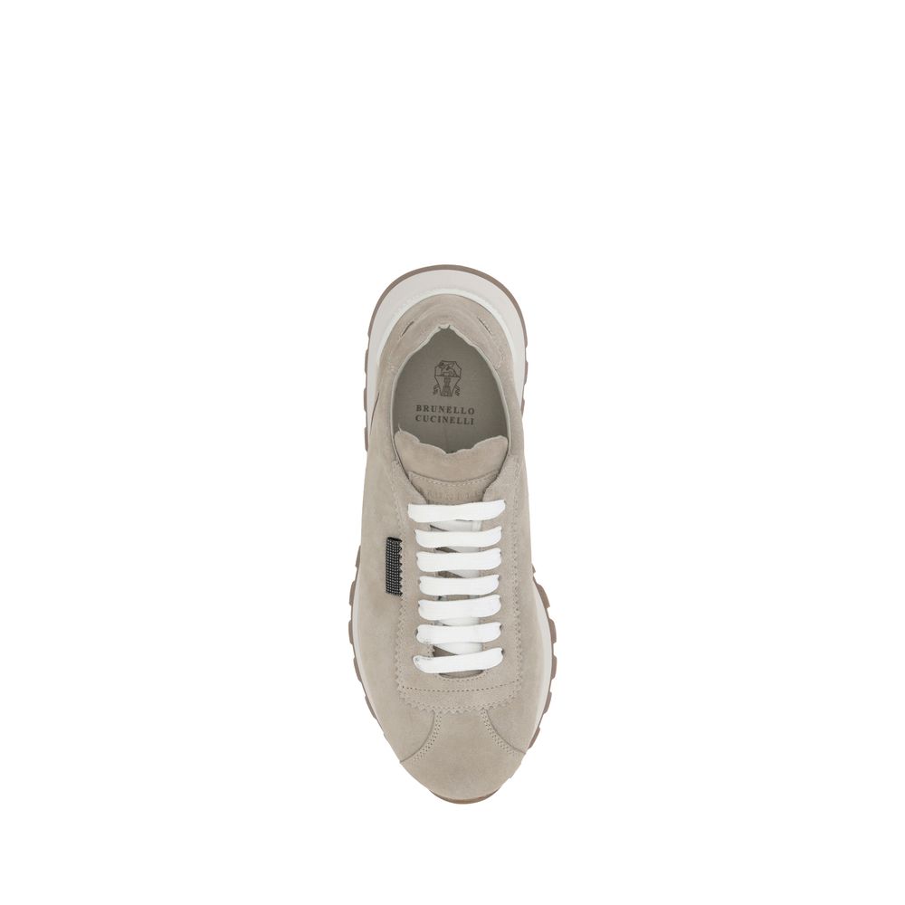 Brunello Cucinelli Leather Sneakers with Iconic Embellishments