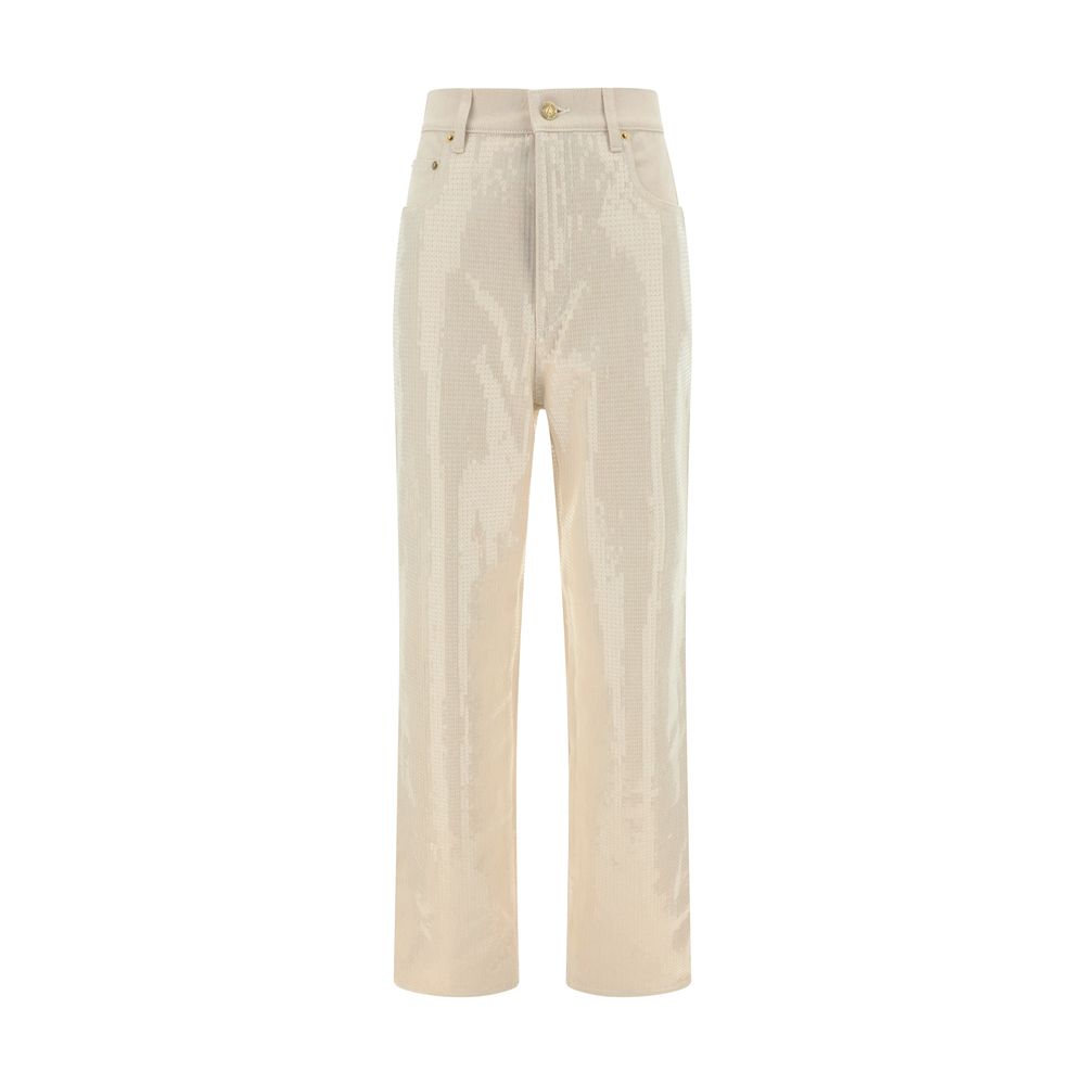 Golden Goose Cotton Denim Pants with Sequins