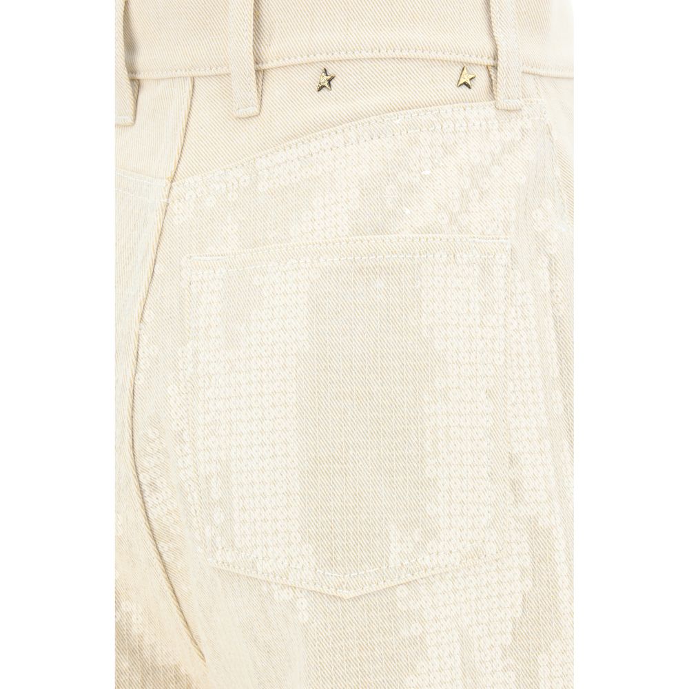 Golden Goose Cotton Denim Pants with Sequins