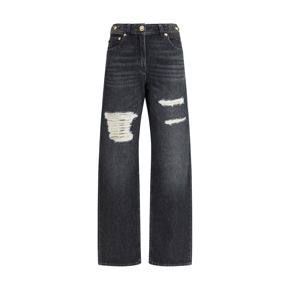 Versace Cut-Out Detail Jeans