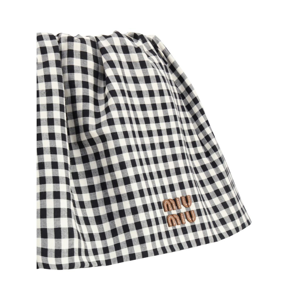 Miu Miu Vichy Pattern Miniskirt
