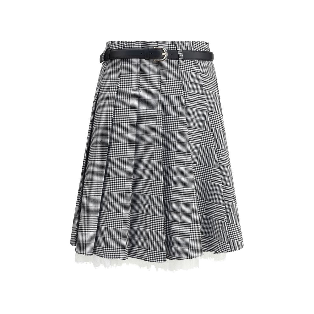 Self-Portrait Prince of Wales Print Miniskirt