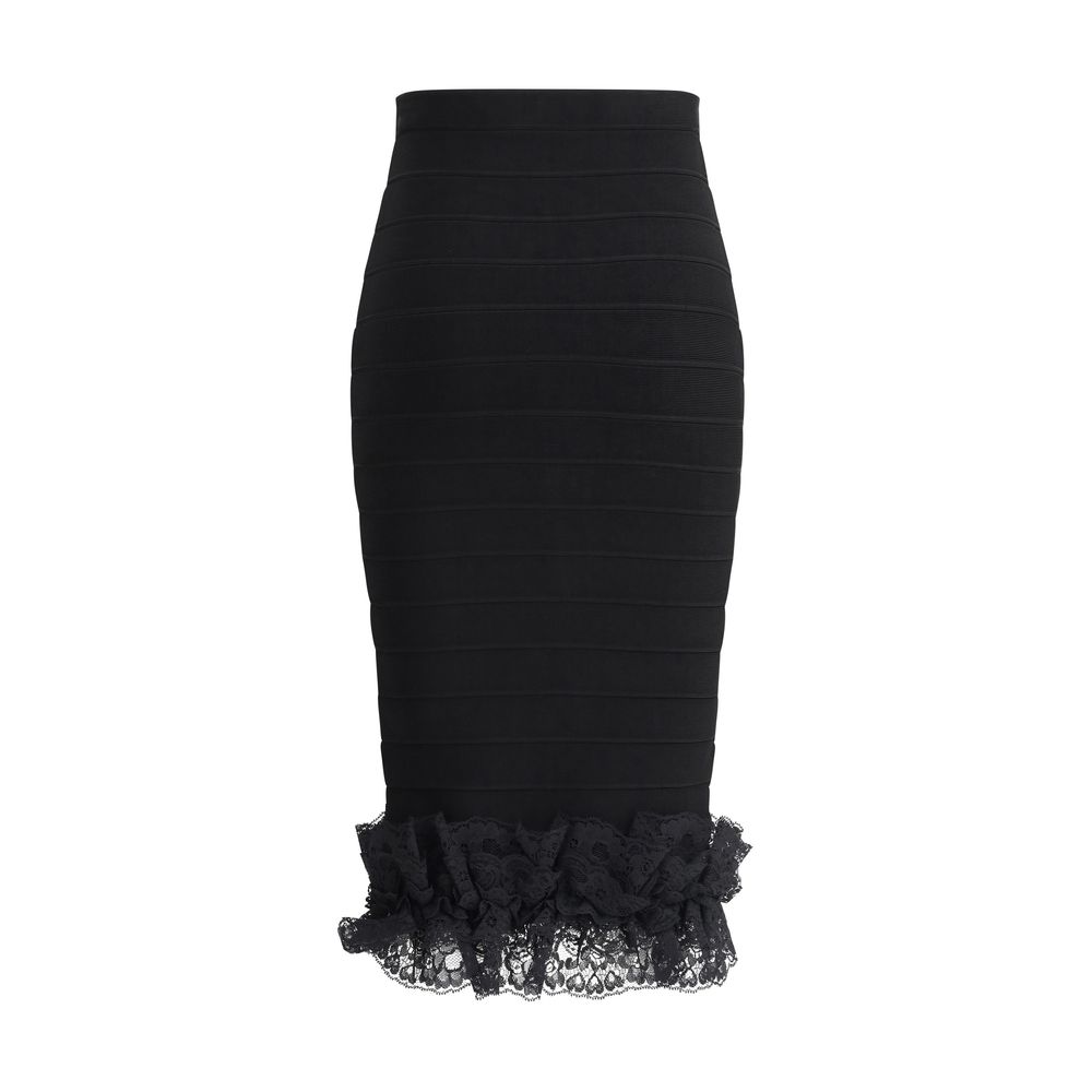 Self-Portrait Lace Detail Midi Skirt