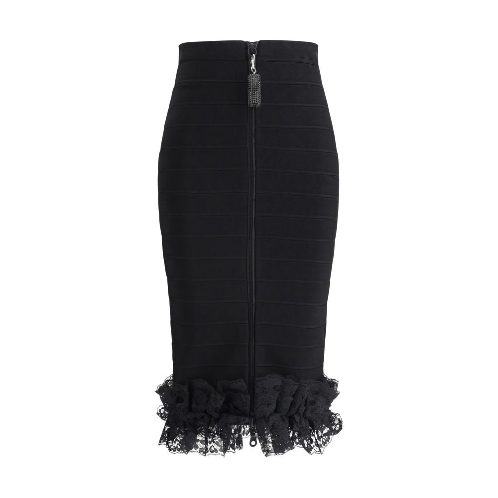 Self-Portrait Lace Detail Midi Skirt