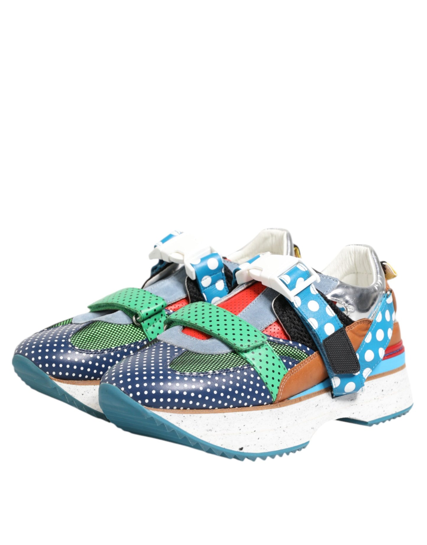 Dolce & Gabbana Multicolor Leather Low Top Sneakers