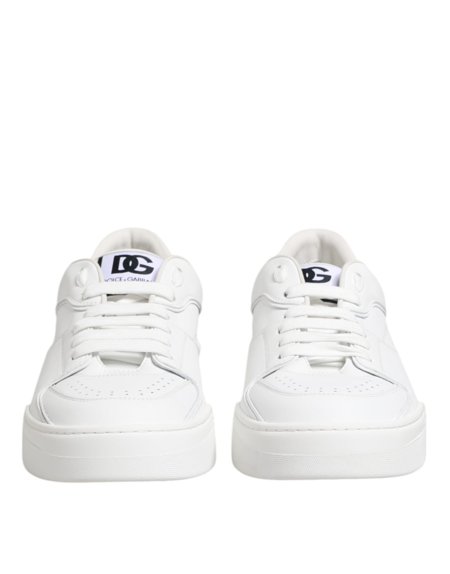 Dolce & Gabbana White Miami Leather Low Top Sneakers