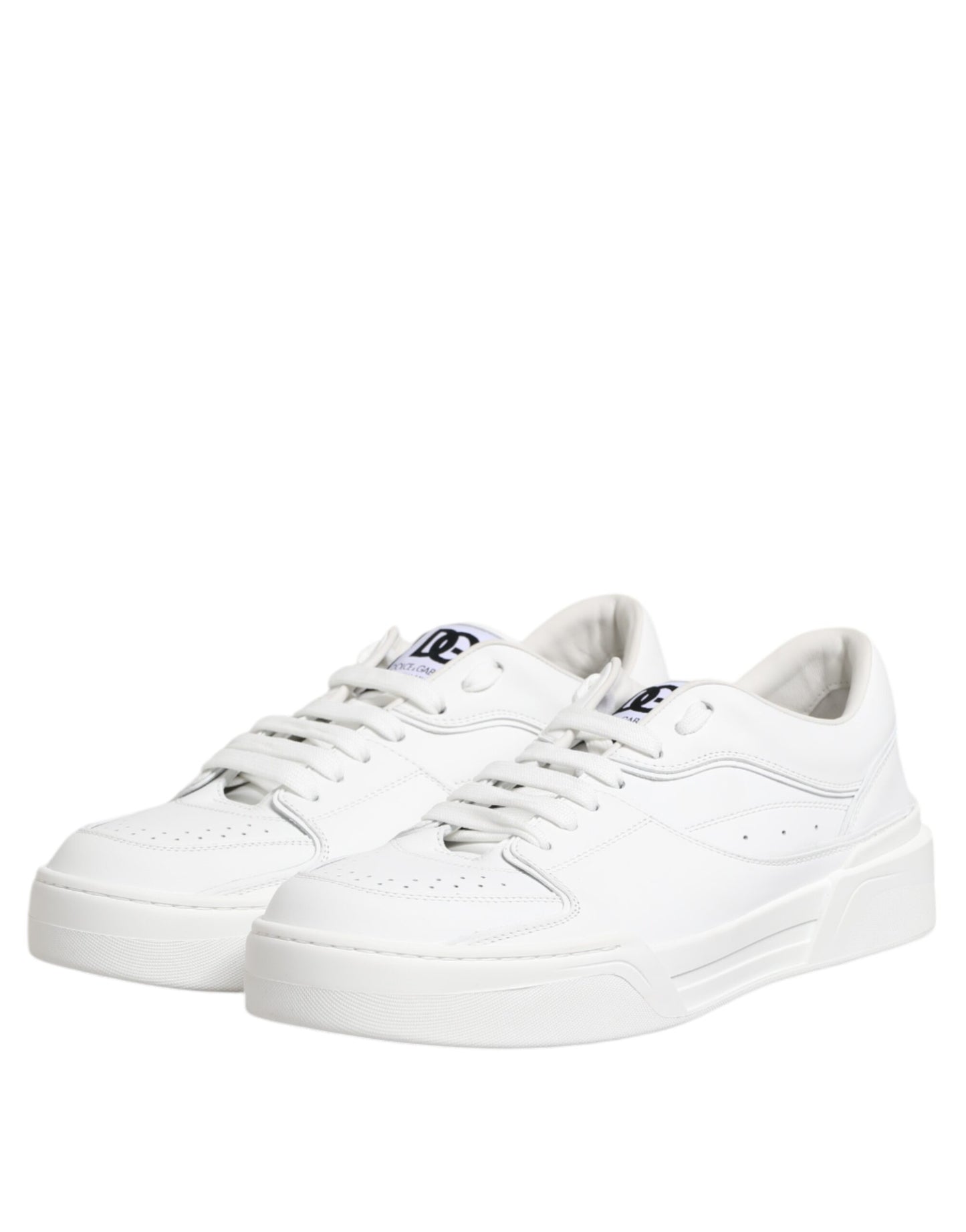 Dolce & Gabbana White Miami Leather Low Top Sneakers