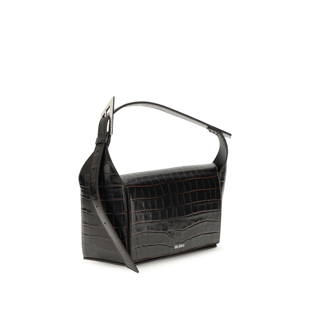 The Attico 7/7 Shoulder Bag - Coffee Croc Print Leather