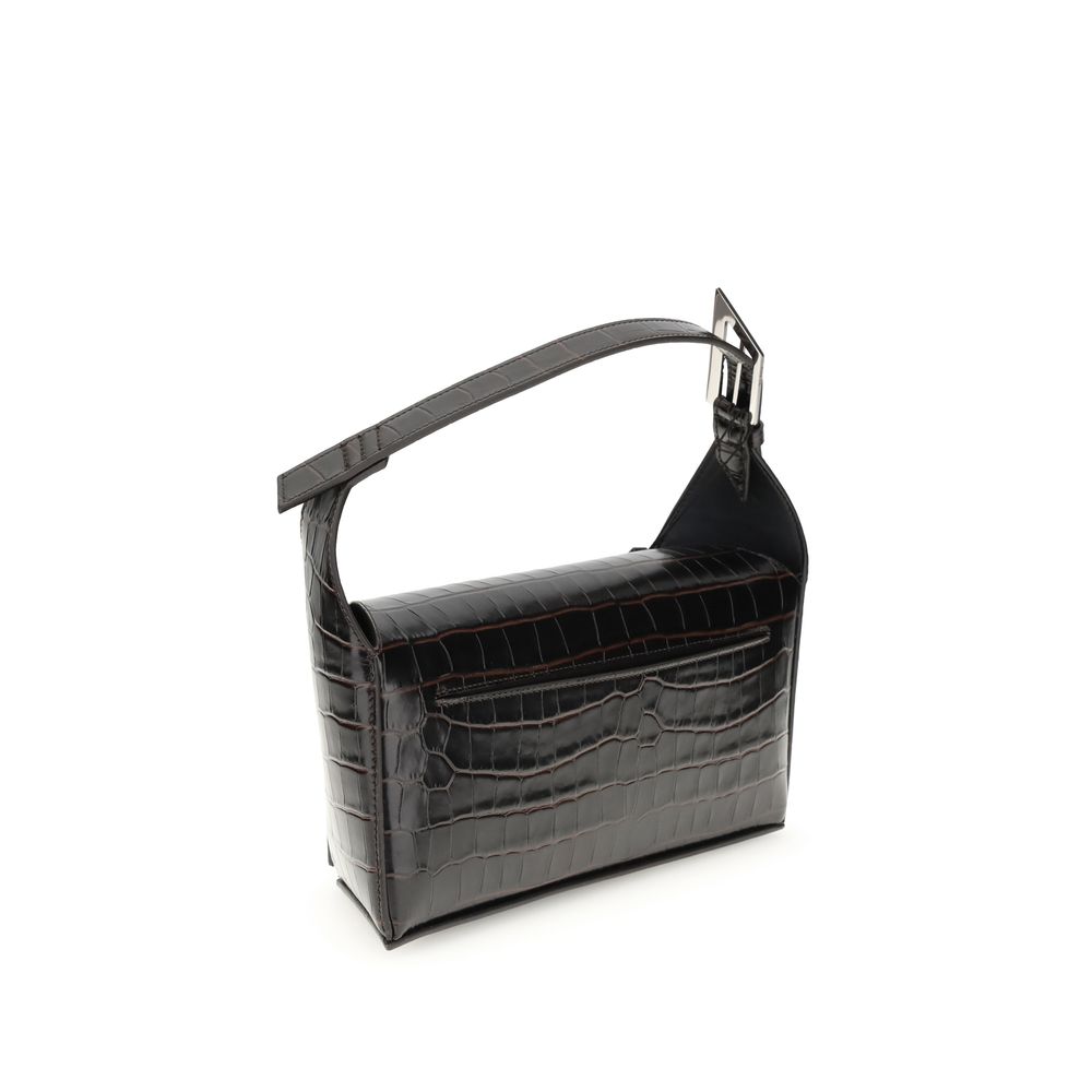 The Attico 7/7 Shoulder Bag - Coffee Croc Print Leather
