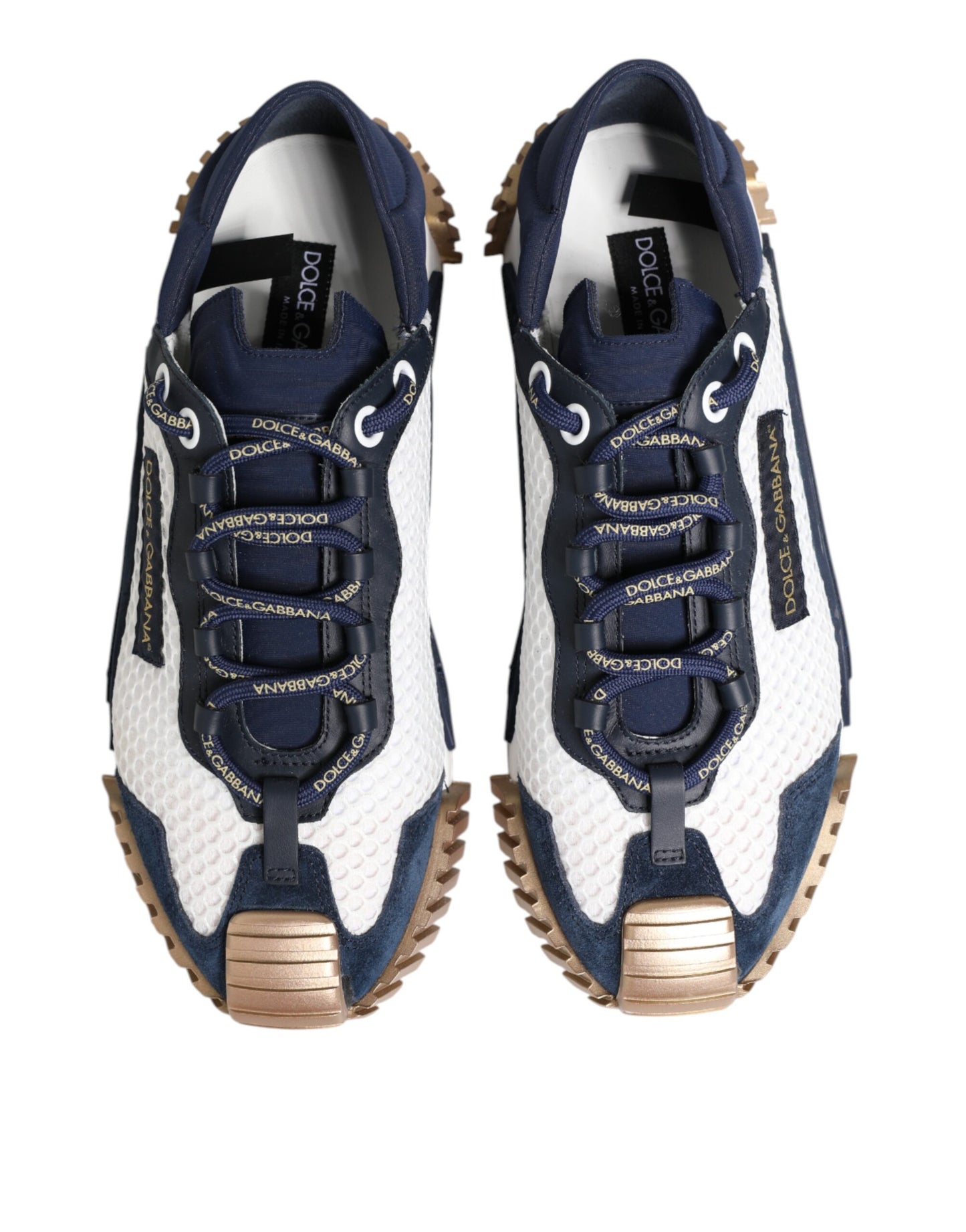 Dolce & Gabbana Blue White Low Top NS1 Men Sneakers
