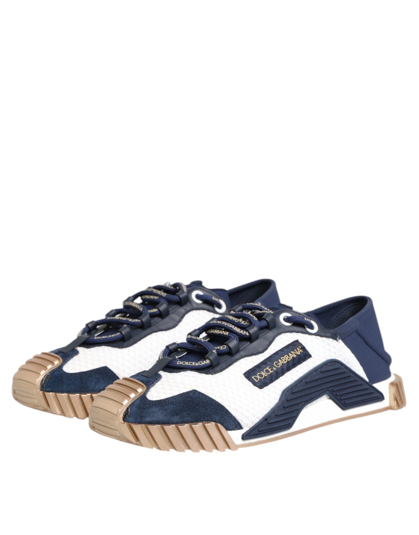 Dolce & Gabbana Blue White Low Top NS1 Men Sneakers