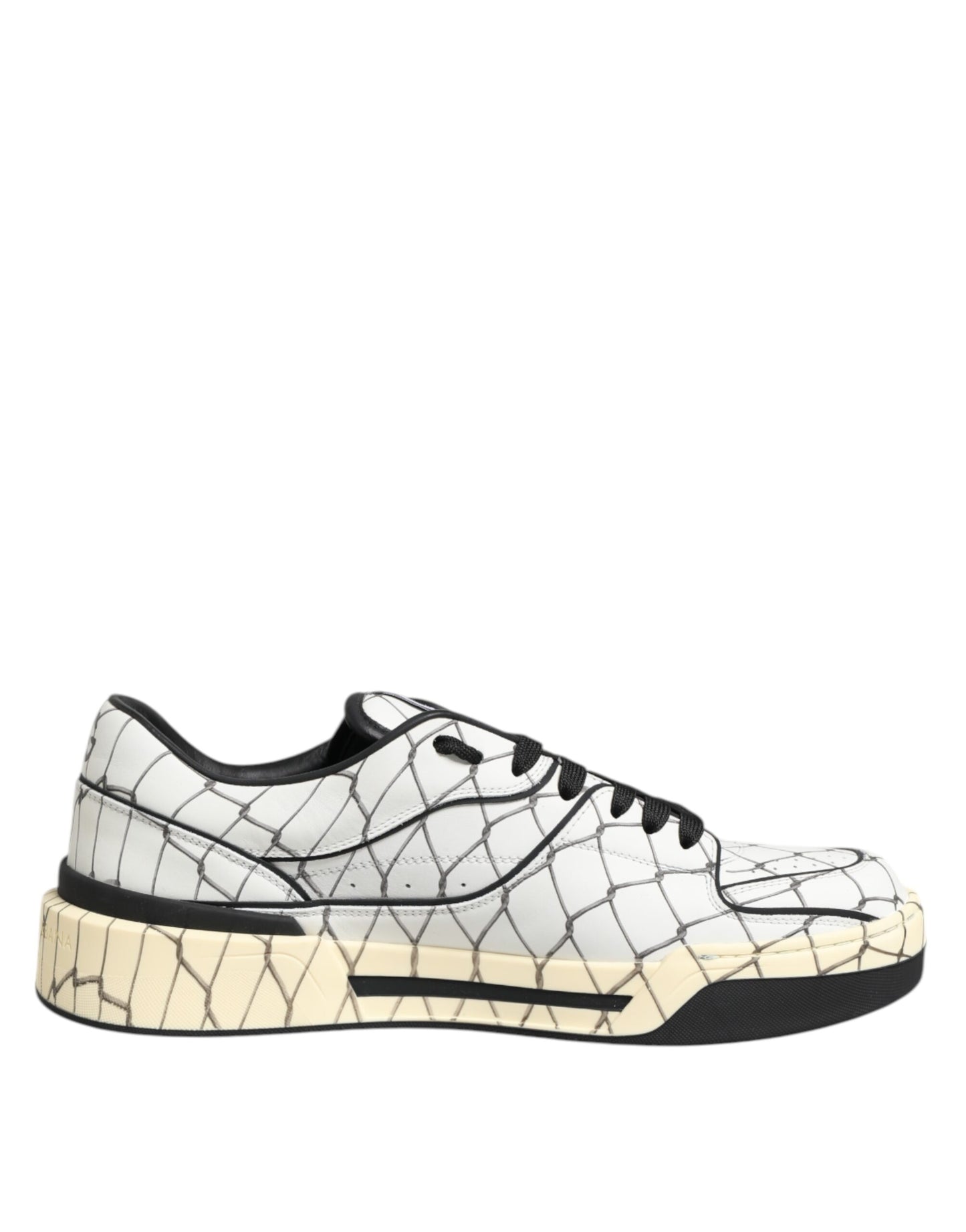 Dolce & Gabbana White Logo Print Low Top Sneakers for Men