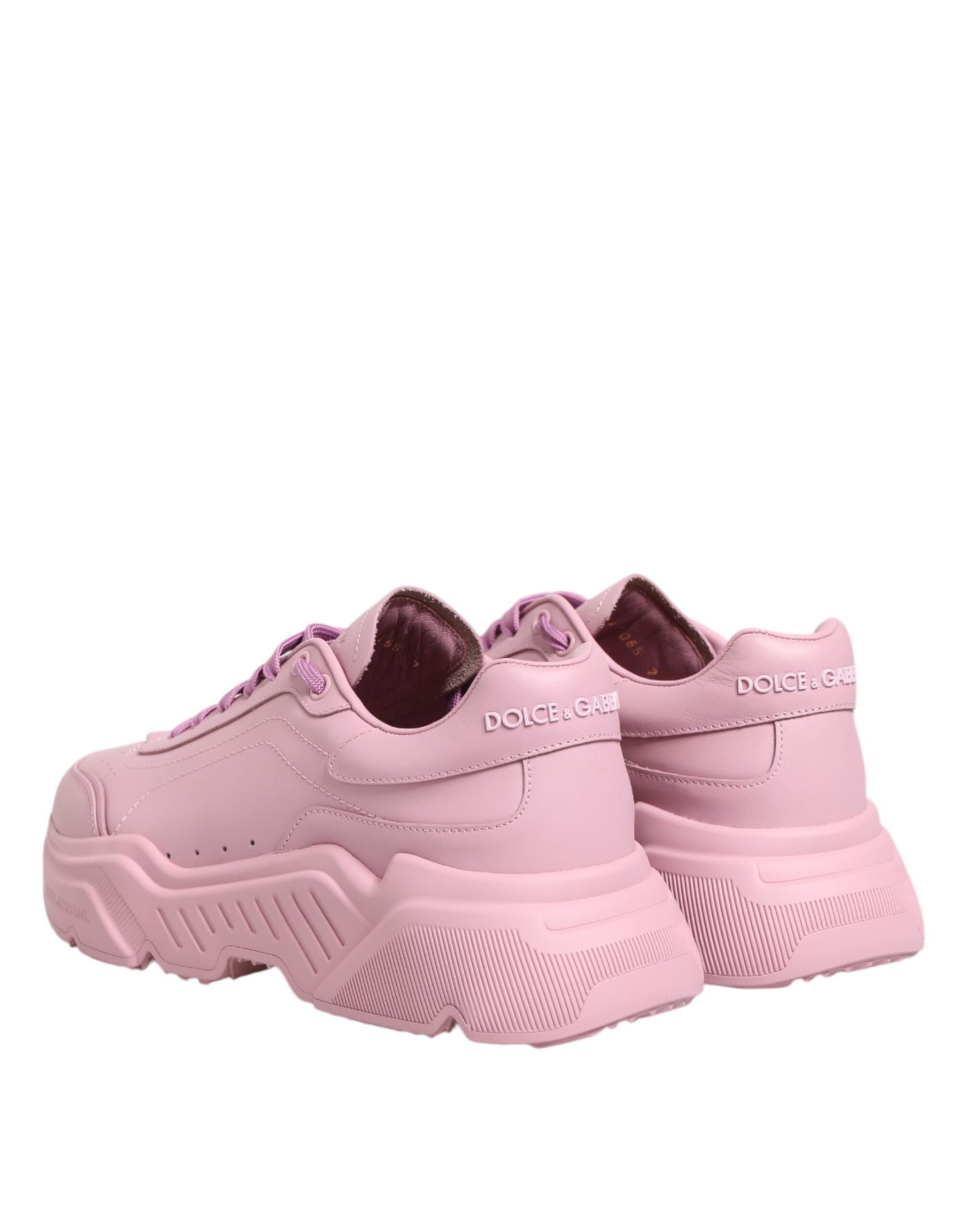 Dolce & Gabbana Pink Leather Daymaster Low Top Sneakers