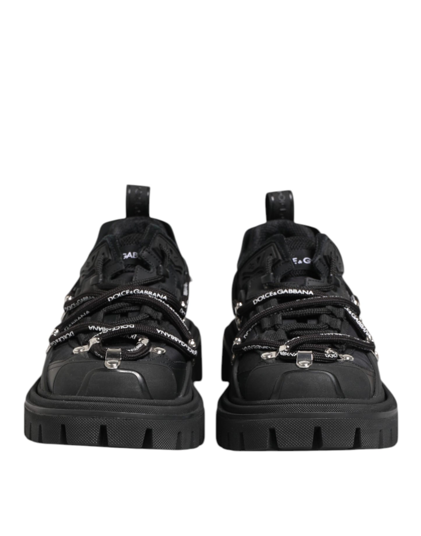 Dolce & Gabbana Black Low Top Lace Up Trekking Sneakers