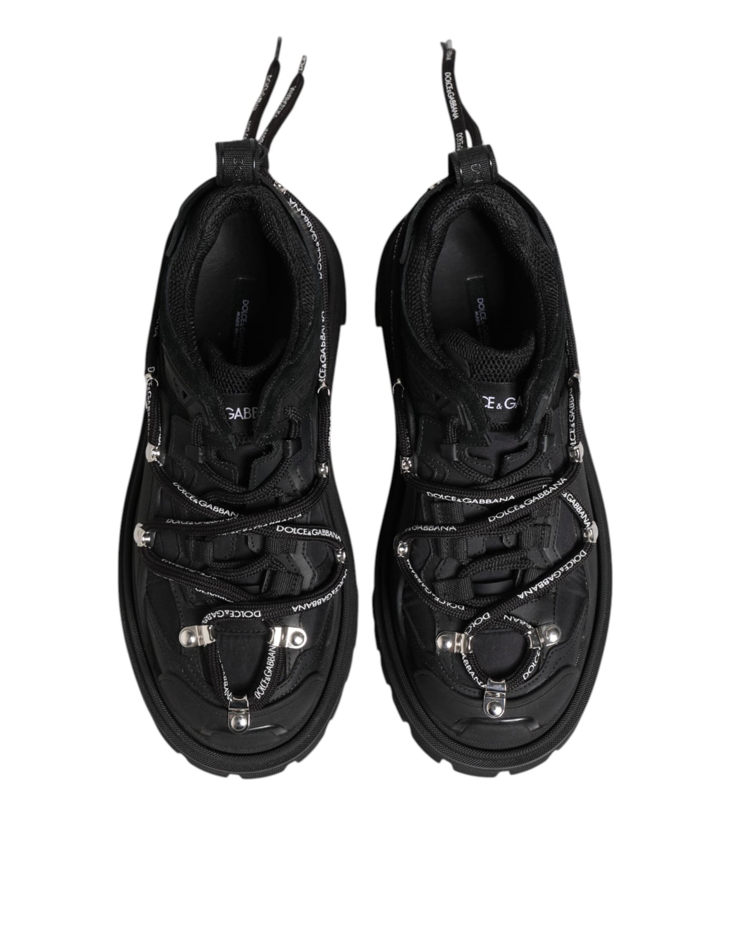 Dolce & Gabbana Black Low Top Lace Up Trekking Sneakers