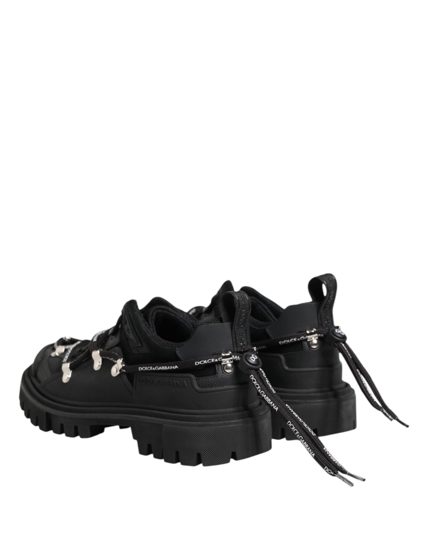 Dolce & Gabbana Black Low Top Lace Up Trekking Sneakers
