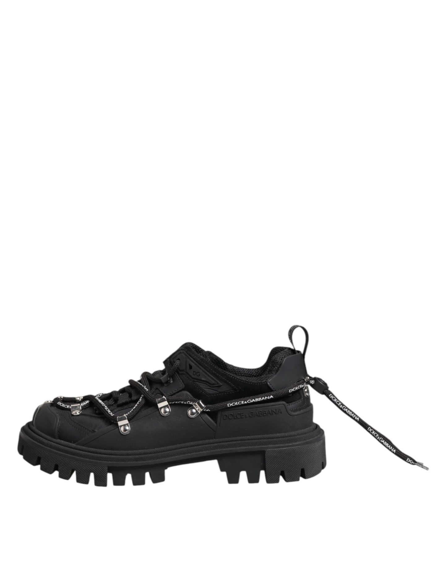 Dolce & Gabbana Black Low Top Lace Up Trekking Sneakers