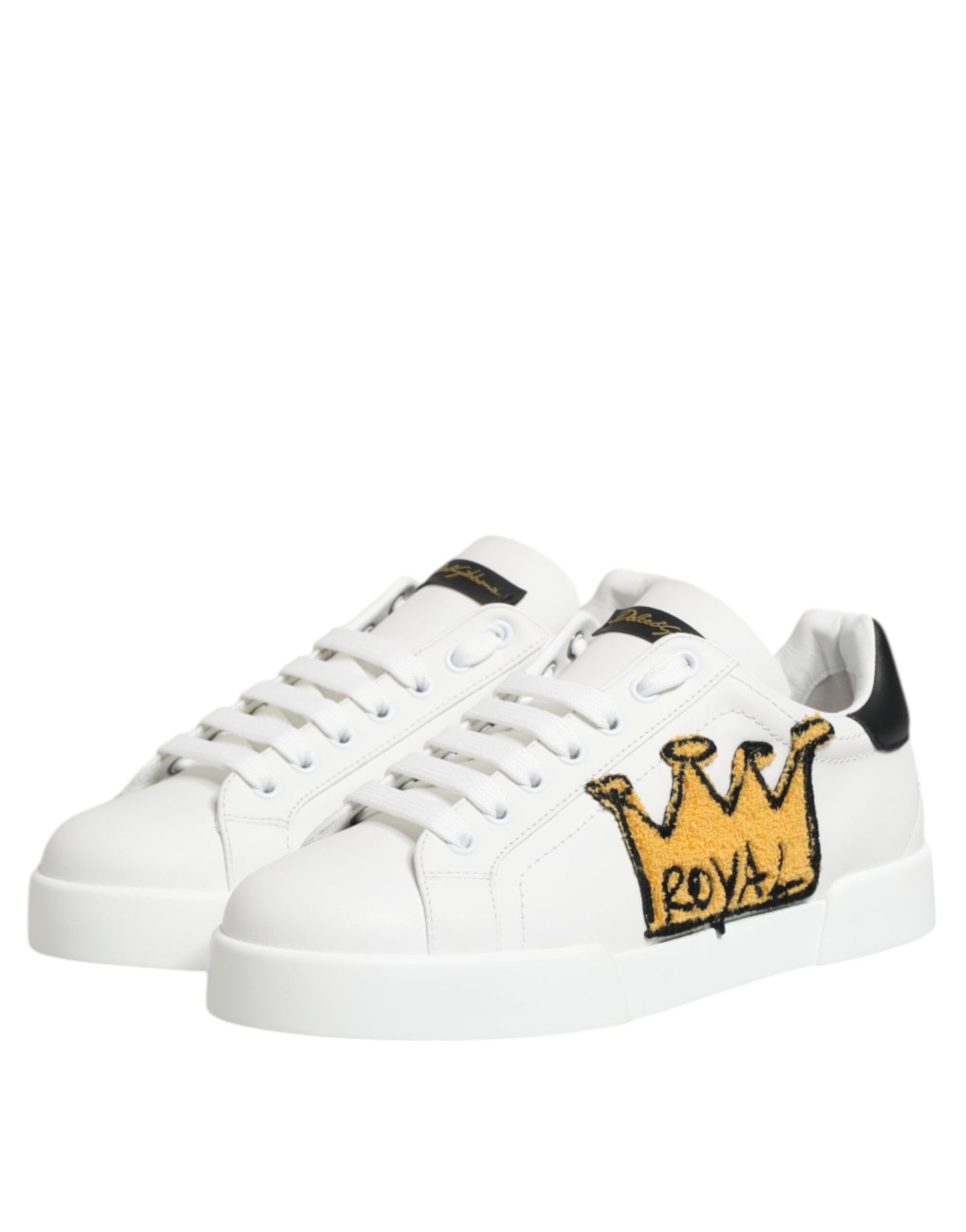 Dolce & Gabbana White Crown Patch Portofino Men Sneakers
