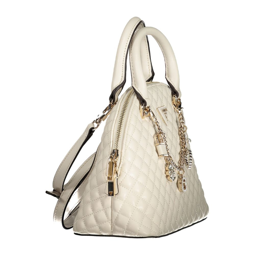 Guess Jeans White Faux Leather Everlee Handbag