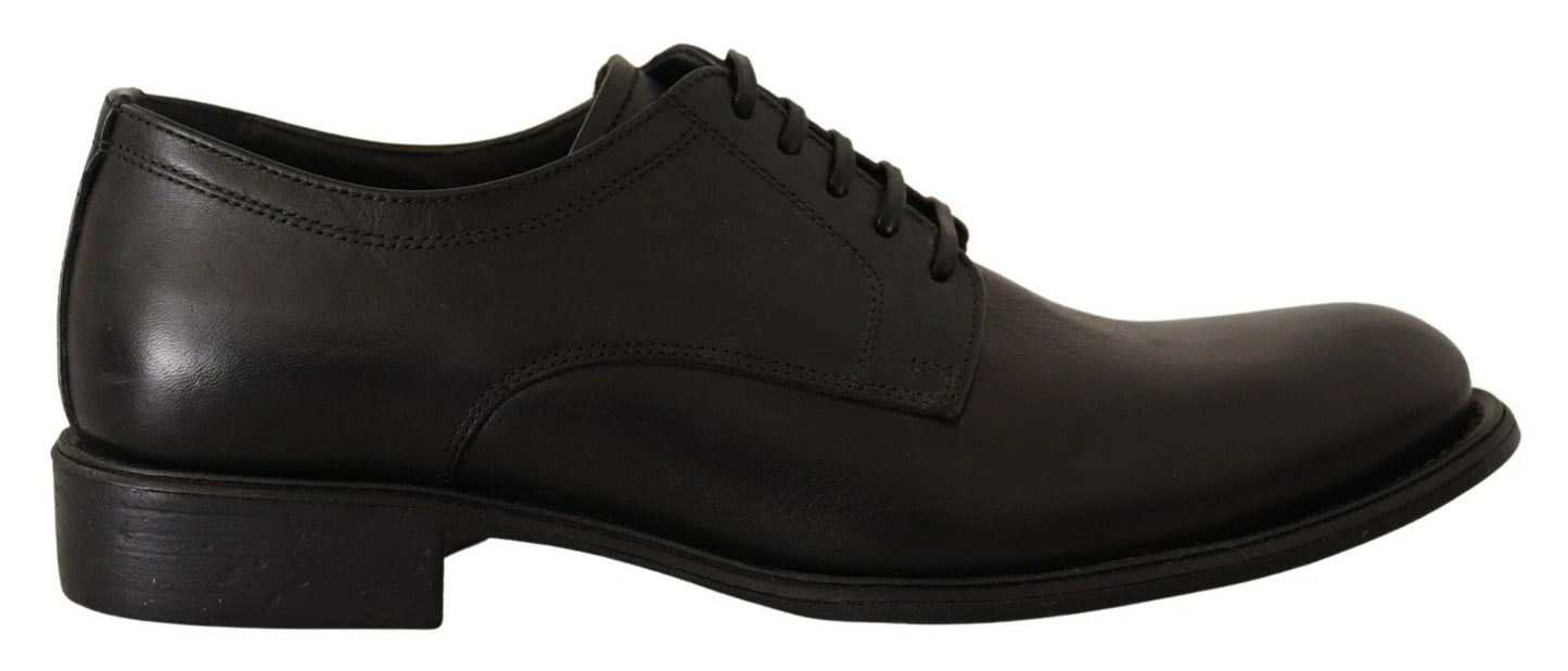 Dolce & Gabbana Black Lace Up Leather Men's Formal Derby Shoes