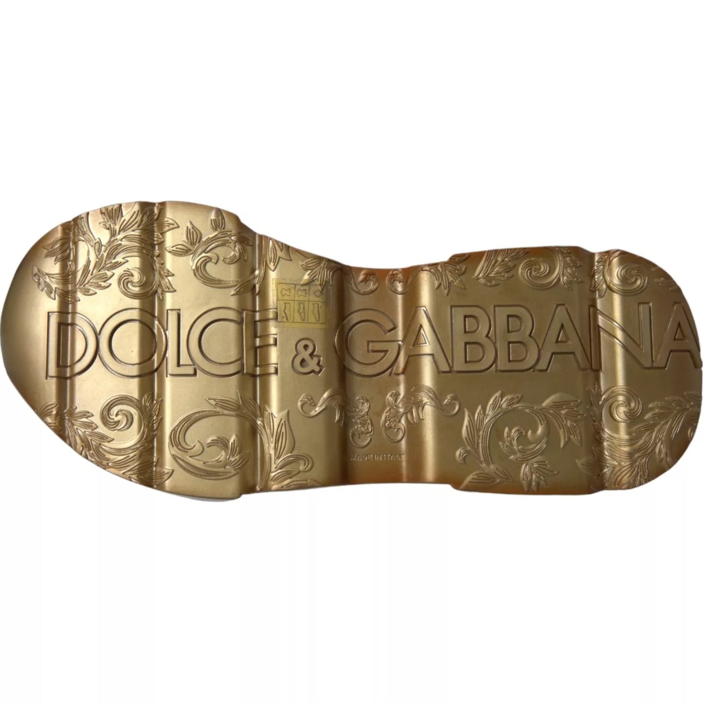 Dolce & Gabbana White Gold DAYMASTER Leather Sneakers