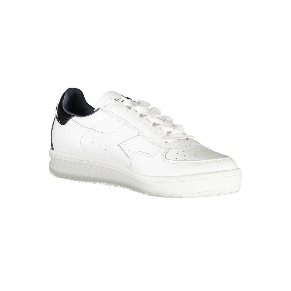 Diadora White Fabric Sneaker - Stylish Sports Footwear