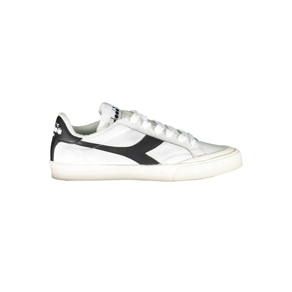 Diadora White Fabric Sneaker - Sporty Elegance Redefined